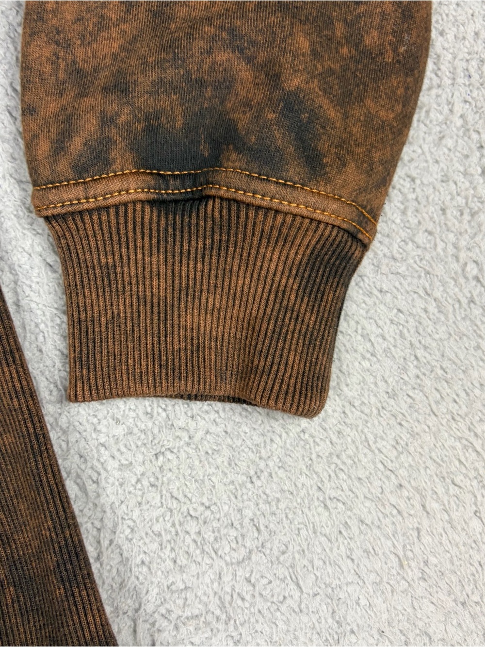 32 Bar Blues Henley Sweatshirt Men's XL Washed Brown Crewneck Heavy - Picture 5 of 9